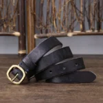 Ardenelle™ Women’s 2.3CM Slim Cowhide Leather Belt – Retro Copper Buckle Casual Waistband 6