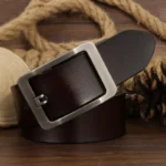 RUGGEDCRAFT™ Men’s 3.7CM Genuine Leather Belt – Vintage Pin Buckle Casual Jeans Strap 3