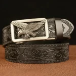 EAGLEVANT™ 3.5CM Automatic Eagle Buckle Leather Belt – Men’s Genuine Leather Business Strap 3