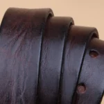 BELLEFORGE™ 2.8CM Women’s Full-Grain Leather Designer Belt – Coffee Brown & Red Genuine Cowskin 6