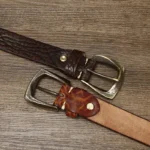 IronHeritage™ 3.8cm Full-Grain Leather Belt – Men’s Vintage Copper Buckle Belt for Jeans 6