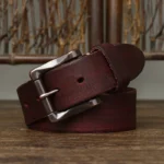 IRONRIDGE™ 3.8CM Men’s Real Genuine Leather Belt – Black Buckle Jeans & Cowboy Strap 1