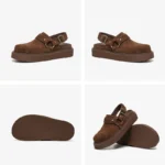 Solara™ Women's Suede Buckle Sandals – Handmade Cow Suede Flat Platform Outdoor Shoes 6