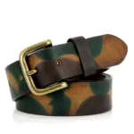 BattleForge™ Tactical Leather Belt – Genuine Cowskin Camouflage Belt with Brass Buckle, 3.3cm & 3.8cm 1