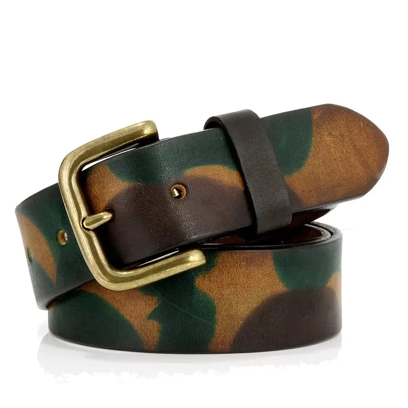 BattleForge™ Tactical Leather Belt – Genuine Cowskin Camouflage Belt with Brass Buckle, 3.3cm & 3.8cm 1 BattleForge™ Tactical Leather Belt – Genuine Cowskin Camouflage Belt with Brass Buckle, 3.3cm & 3.8cm 1