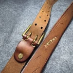 IRONHORSE™ 3.8CM Genuine Leather Men’s Belt – Pure Copper Horseshoe Buckle Casual Jeans Strap 6