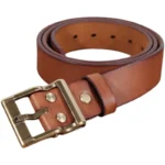 BrassReign™ Men's Rock Style Cowhide Leather Belt – Solid Brass Pin Buckle 3.8cm 6