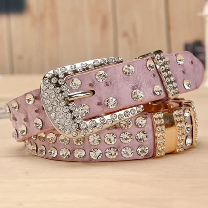 Luméra™ Women’s Designer Rhinestone Belt For Dresses – 2.6CM PU Leather Strap with Sparkling Buckle 2