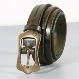Vintessa™ Women Genuine Leather Belt – Retro Cowhide with Brass Buckle, 2.2cm Slim Fit 2