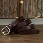 LUNABEL™ 2.4CM Women’s Thick Cowskin Leather Belt – Casual Genuine Leather Strap for Jeans & Dresses 3