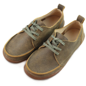 Everbound™ | Unisex Wide-Toe Genuine Leather Lace-Up Flats – Handmade Couple’s Low-Top Shoes for Daily Comfort
