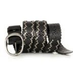 NOIRVIXEN™ 3.8CM Women Punk Rivet Belt – Hollow-Out Cowskin Leather Rock Strap 4