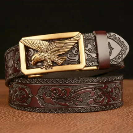 EAGLEVANT™ 3.5CM Automatic Eagle Buckle Leather Belt – Men’s Genuine Leather Business Strap 2