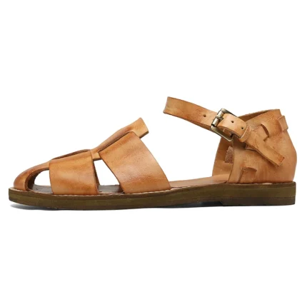 Riomaro™ Leather Fisherman Sandals – Handmade Roman-Style Unisex Gladiators 1