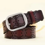 VeraLuxe™ 3.8CM Genuine Hollow-Out Leather Belt – Fashion Women’s Cutout Strap for Jeans & Dresses 1
