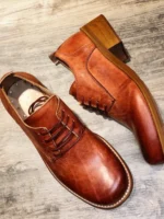 Original Gentleman™ Handmade Square-Toe Derby Shoes – Genuine Formal Dress Shoes for Men 3