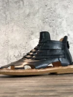 Ravello™ Men’s Gladiator Cowhide Sandals – Roman High-Top Leather Open-Toe Summer Shoes 5