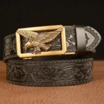 EAGLEVANT™ 3.5CM Automatic Eagle Buckle Leather Belt – Men’s Genuine Leather Business Strap 4