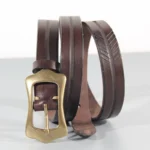 Vintessa™ Women Genuine Leather Belt – Retro Cowhide with Brass Buckle, 2.2cm Slim Fit 4