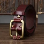 TrueCraft™ 3.8cm Natural Cowskin Leather Belt for Men – Quality Copper Buckle Jeans Belt 4