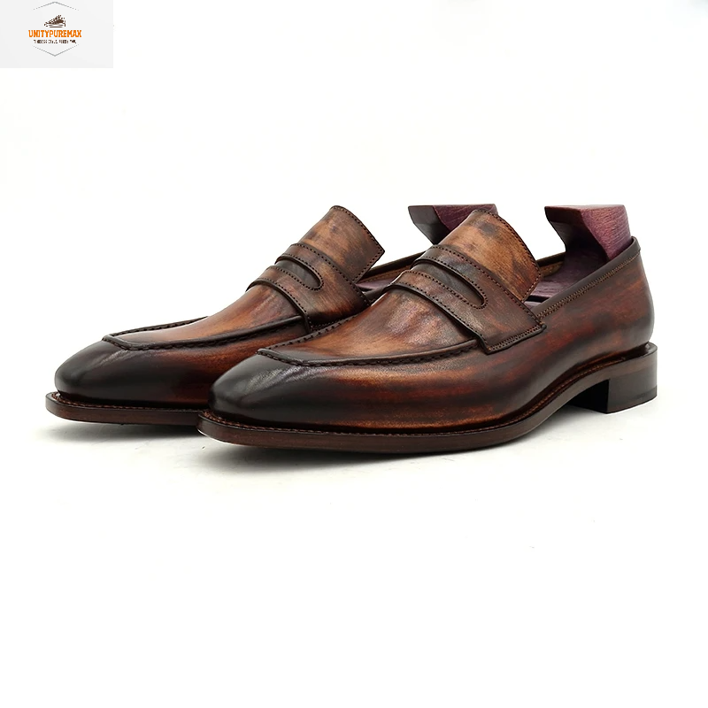 Cortegiani™ Goodyear Welted Loafers – Handmade Full Grain Leather Dress Shoes for Men 13 Goodyear welted boots