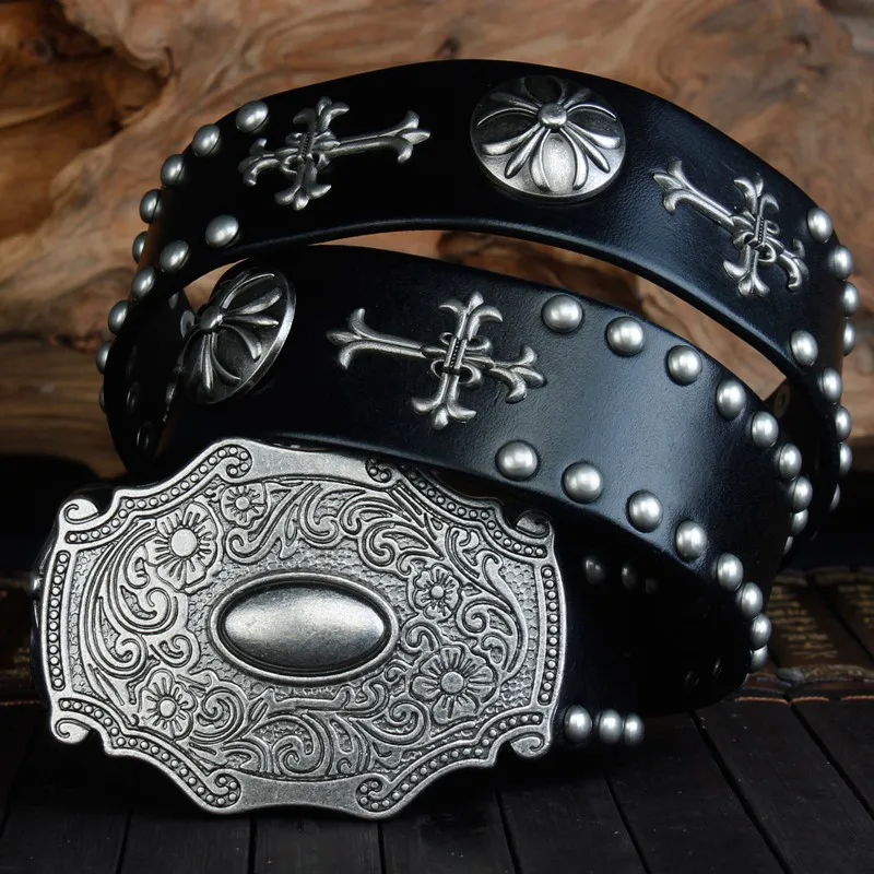 IronSpur™ Heavy Metal Rivets Belt – Genuine Leather Punk Rock Belt for Men 1 IronSpur™ Heavy Metal Rivets Belt – Genuine Leather Punk Rock Belt for Men 1