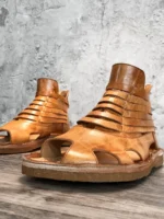 Ravello™ Men’s Gladiator Cowhide Sandals – Roman High-Top Leather Open-Toe Summer Shoes 2