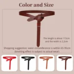 ELEGANCEKNOT™ 2.8CM Women’s Genuine Leather Knot Belt – Slim Waistband for Dresses & Coats 5