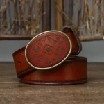 Carvado™ 3.8CM Men’s Genuine Laser-Engraved Leather Belt – Laser Plaid Strap with Smooth Buckle 6