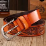 IronTalon™ Eagle Shells Punk Leather Belt – Men’s Handcrafted Cowhide Strap with Pin Buckle 6