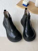 MoriMuff™ Retro Chelsea Boots – British-Style Platform Ankle Boots with Plush Warm Lining