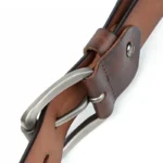 Logical Leather™ Men’s Heavy Duty Work Belt – Full Grain Genuine Leather Waistband 3.8CM 4