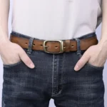 RIDESTONE™ 3.3CM Men’s Genuine Western Designer Belt – Copper Buckle for Jeans 6