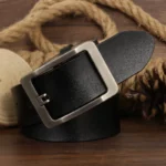RUGGEDCRAFT™ Men’s 3.7CM Genuine Leather Belt – Vintage Pin Buckle Casual Jeans Strap 4