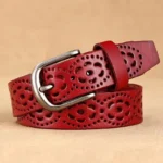 AURELIA™ 3CM Women’s Hollow-Out Genuine Leather Belt – Real Cowskin Waist Strap 3