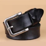 URBANHIDE™ 3.3CM Men’s Casual Cowhide Leather Belt – First Layer Cowskin with Pin Buckle 1