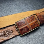 ToughGuy™ 3.8cm Classic Horseshoe Belt Full-Grain Leather Belt – Copper Horseshoe Buckle Men’s Retro Jeans Belt 2