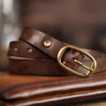SaddleLuxe™ Retro Slim Leather Belt for Women – Genuine Cowhide with Solid Copper Buckle 2