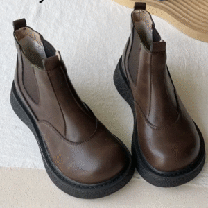 MoriMuff™ Retro Chelsea Boots – British-Style Platform Ankle Boots with Plush Warm Lining