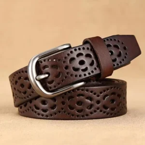 AURELIA™ 3CM Women’s Hollow-Out Genuine Leather Belt – Real Cowskin Waist Strap 1