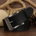RUGGEDCRAFT™ Men’s 3.7CM Genuine Leather Belt – Vintage Pin Buckle Casual Jeans Strap 2