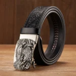 REGALWING™ Eagle Buckle Embossed Leather Belt – 3.5CM Automatic Genuine Leather Business Belt for Men 6