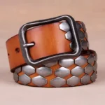 ForgeMark™ 3.8CM Men’s Genuine Leather Belt – Individuality Belt, Bold Buckle, Top Cowhide, Personality Gift Strap for Jeans 4