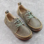 Everbound™ | Unisex Wide-Toe Genuine Leather Lace-Up Flats – Handmade Couple’s Low-Top Shoes for Daily Comfort 3