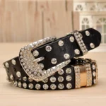 Luméra™ Women’s Designer Rhinestone Belt For Dresses – 2.6CM PU Leather Strap with Sparkling Buckle 3