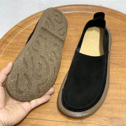 WideGlide Classic™ | Men’s Handmade Cowhide Loafers – Breathable & Waterproof Soft Leather Wide Toe Shoes 2