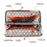 RFID Genuine Leather Kiss Lock Wallet – Long Clutch Purse with Card Holder for Women 5