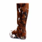 AlpinaMuse™ Luxury Women's Handmade Calf Hair Winter Knee-High Platform Boots – Wool Lined Studded Leather Zip Boots 4