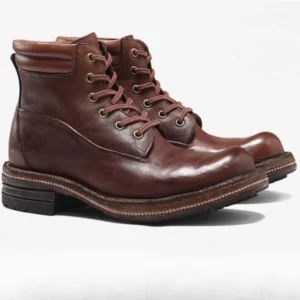 IronHide™ Handmade Horse Leather Work Boots – Retro Men’s Outdoor Thick Sole Casual Shoes 1