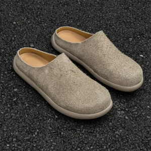 Originality™ British-Style Summer Suede Mules – Unisex Cow Suede Slip-On Outdoor Flat Slippers 1